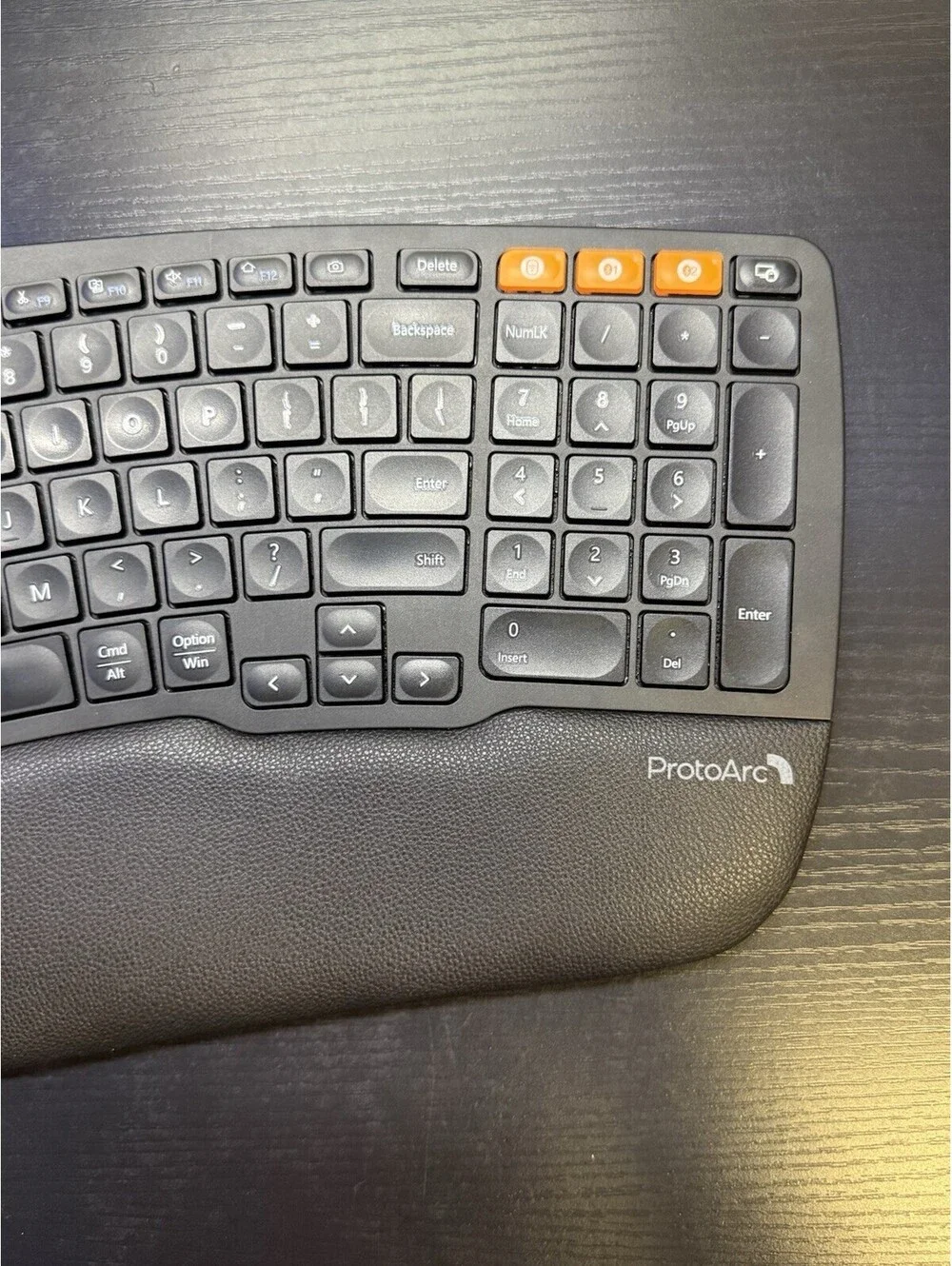 ProtoArc EK01 Plus Ergonomic Wireless Keyboard Bluetooth 2.4G Backlit Black